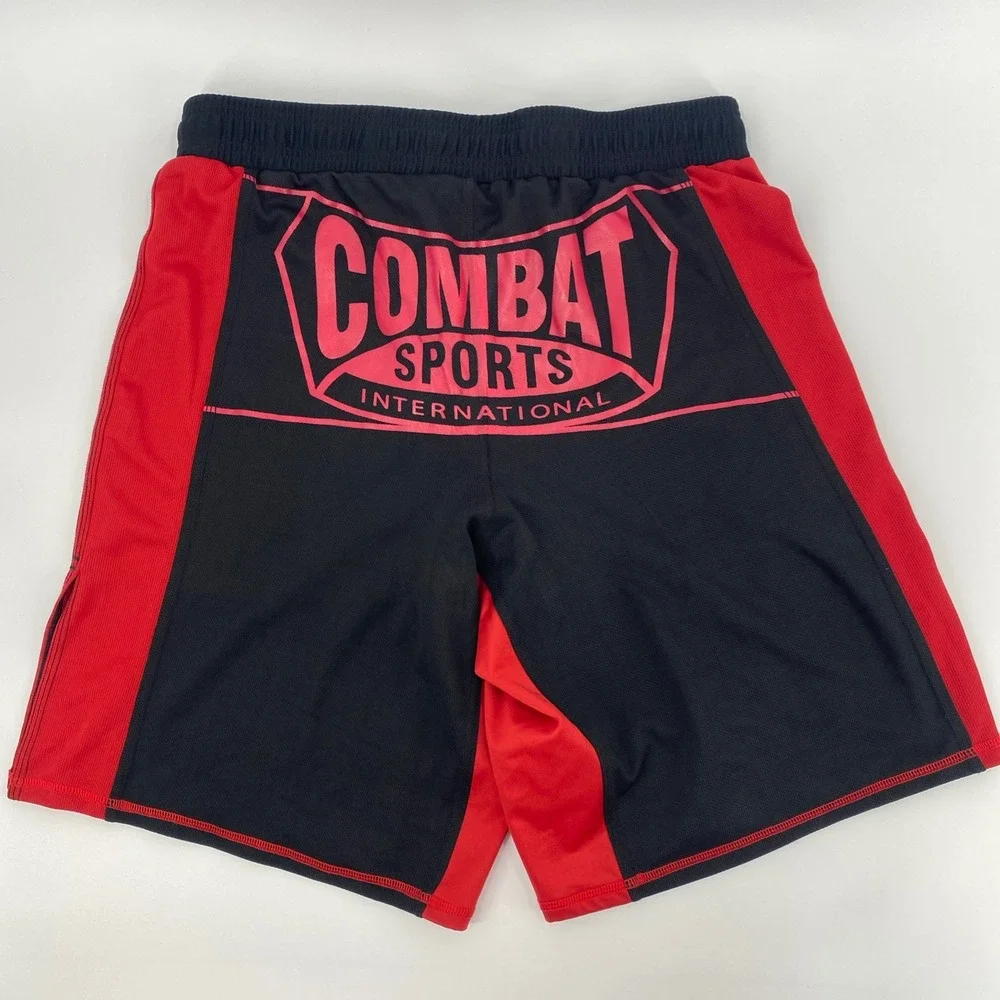 Combat Sports International MMA Fight Shorts Mens 36 Black Red Athletic UFC BJJ